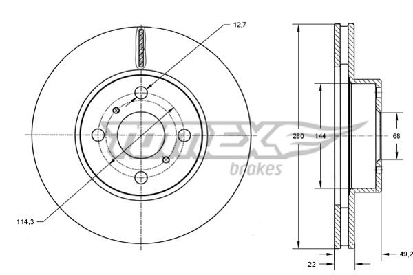 Brzdový kotúč TOMEX Brakes